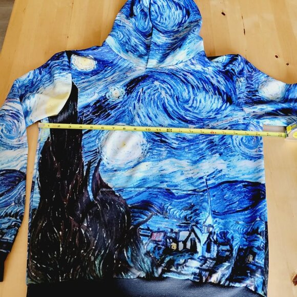 Van Gogh Starry Night Hoodie Hooded Pullover Sweatshirt Ladies Medium M - Picture 8 of 9
